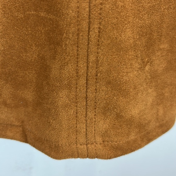 Mariloup Wolfe Retro Boho Faux Suede Button Front Transition Jacket Small Brown - Picture 8 of 12